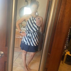 Express nautical dress - navy / white